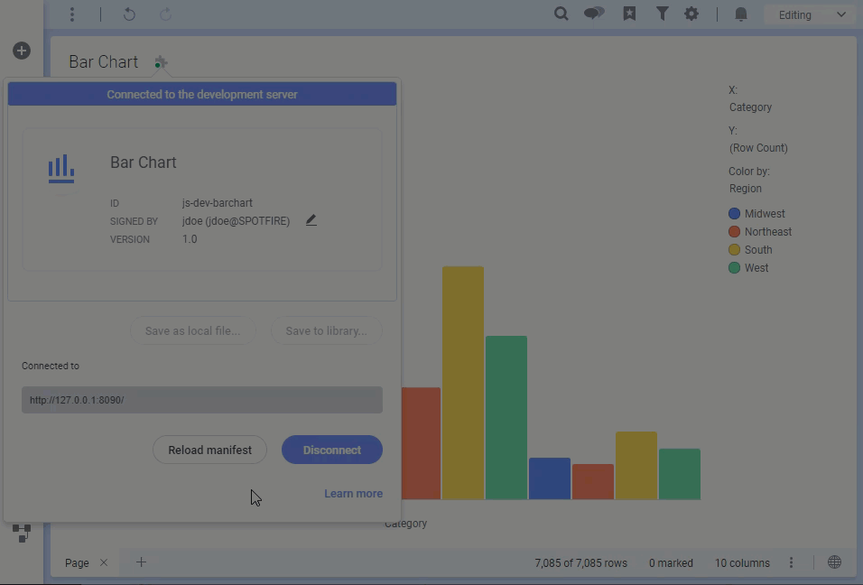 Disconnect from development server to embed mod